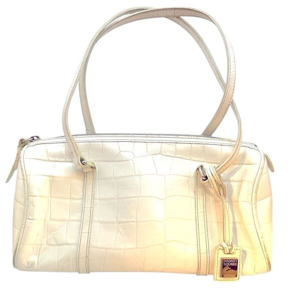 Dooney & Bourke Crocodile Bayou barrel Shoulder Bag Vtg Patent Leather White - Picture 16 of 16